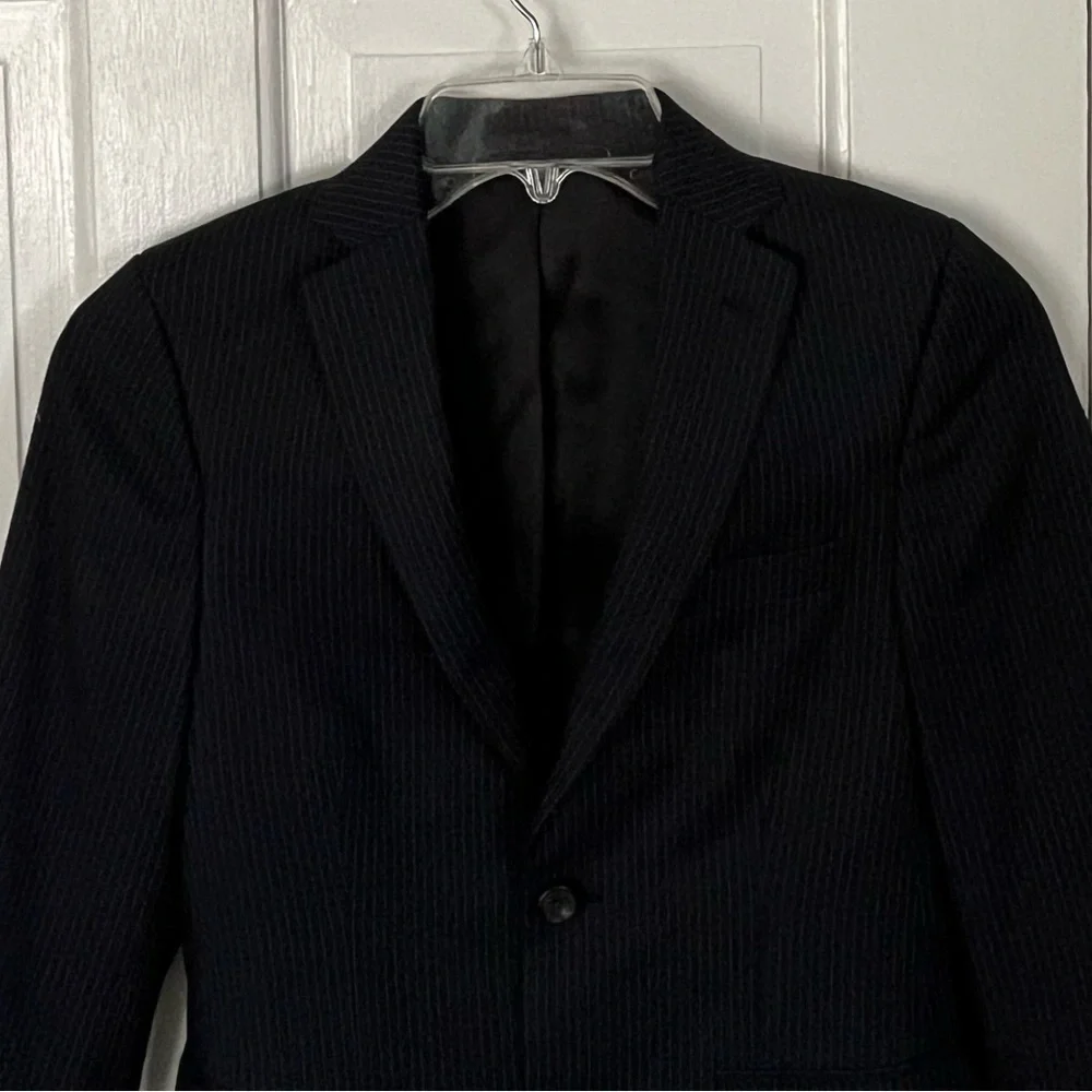 Lauren Ralph Lauren Navy Blue Pinstriped Suit Jacket Blazer Boys Size 10R